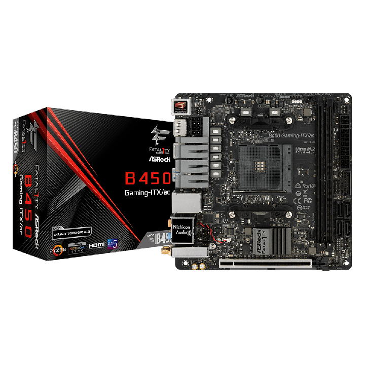 ASRock Fatal1ty B450 Gaming-ITX/ac – Mini-ITX AM4 Gaming Motherboard